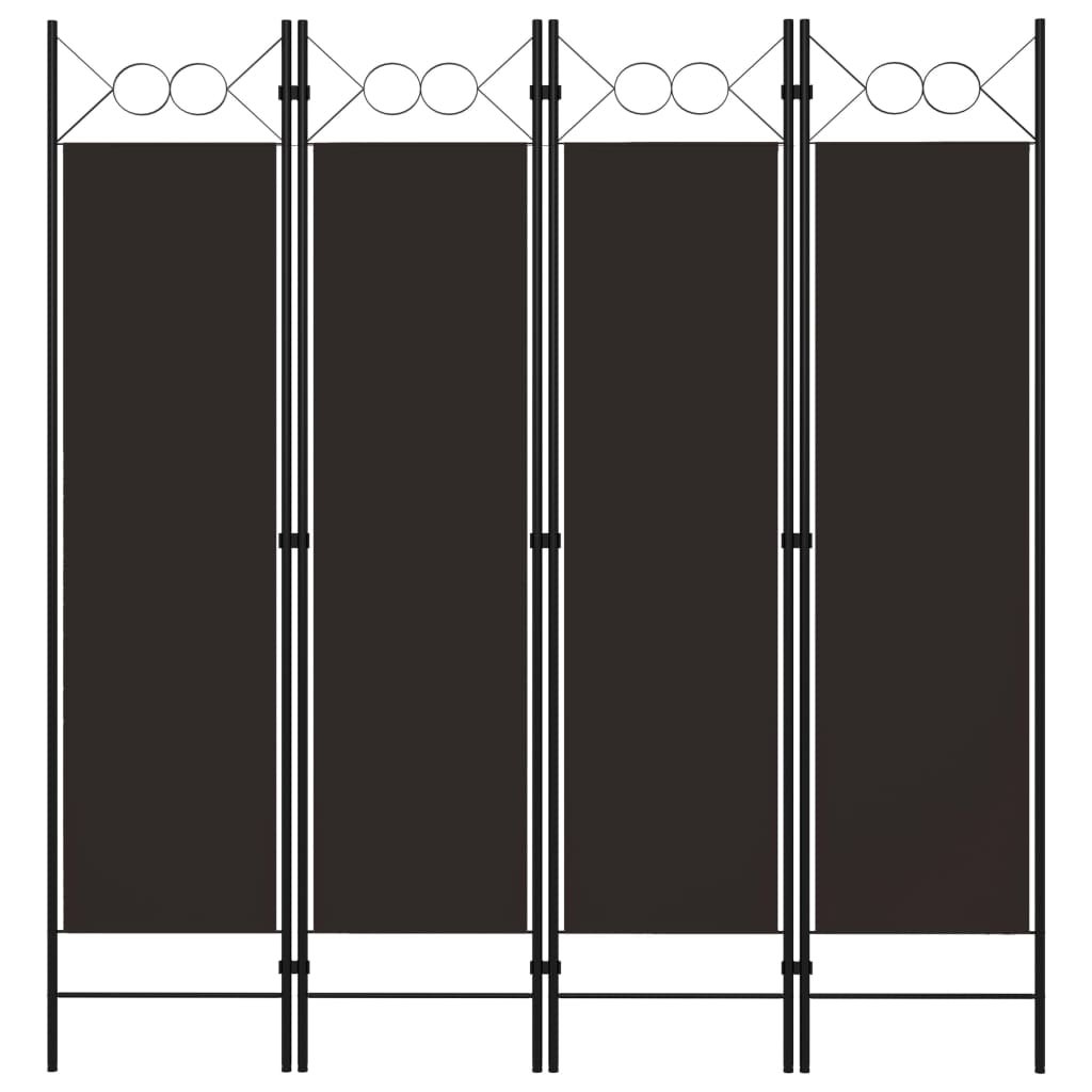 4-Panel Room Divider Brown 63"x70.9"