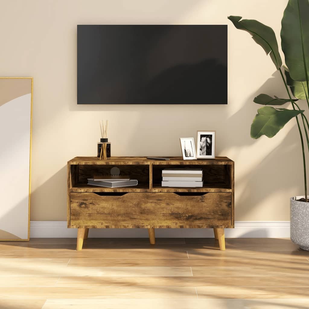 TV Cabinet Smoked Oak Engineered Wood 35.4 x 15.7 x 19.1 in