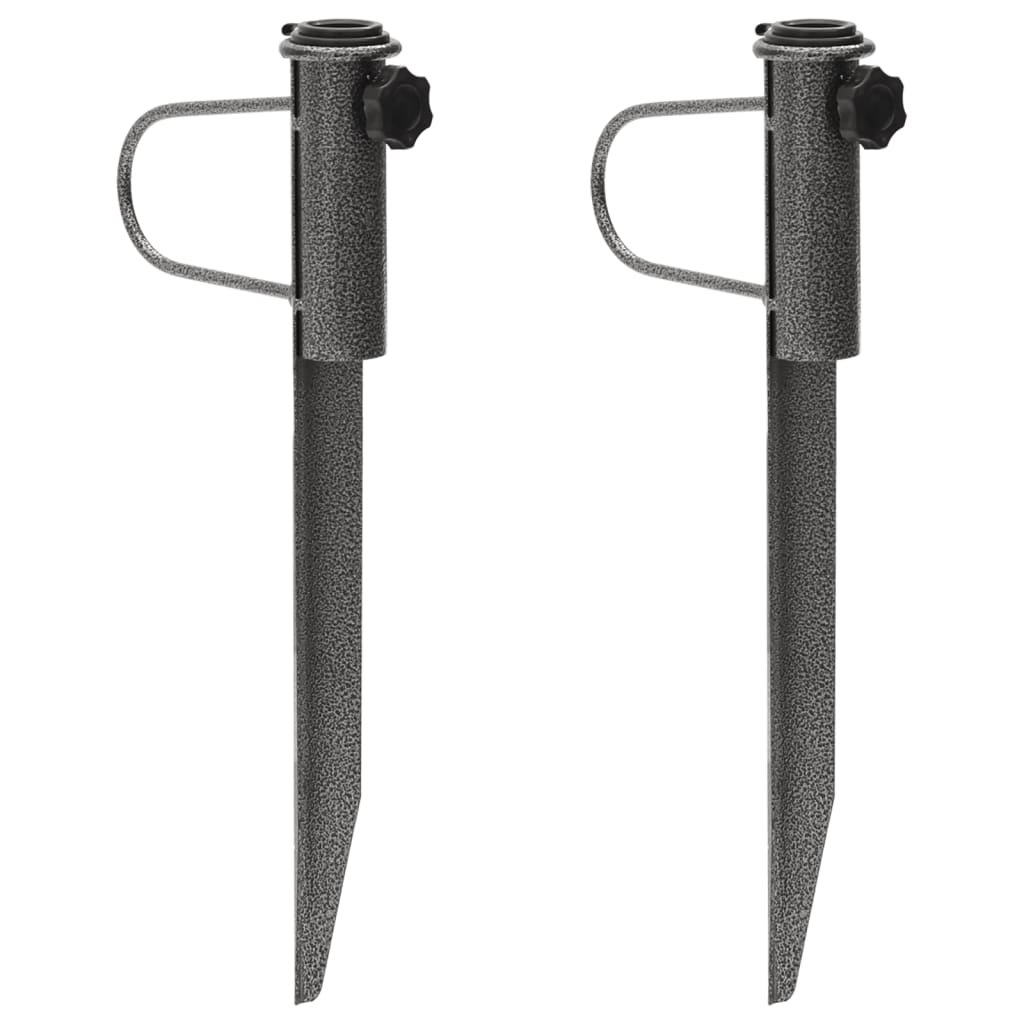 vidaXL Parasol Stand Black Galvanized steel Compact Adjustable Armrests