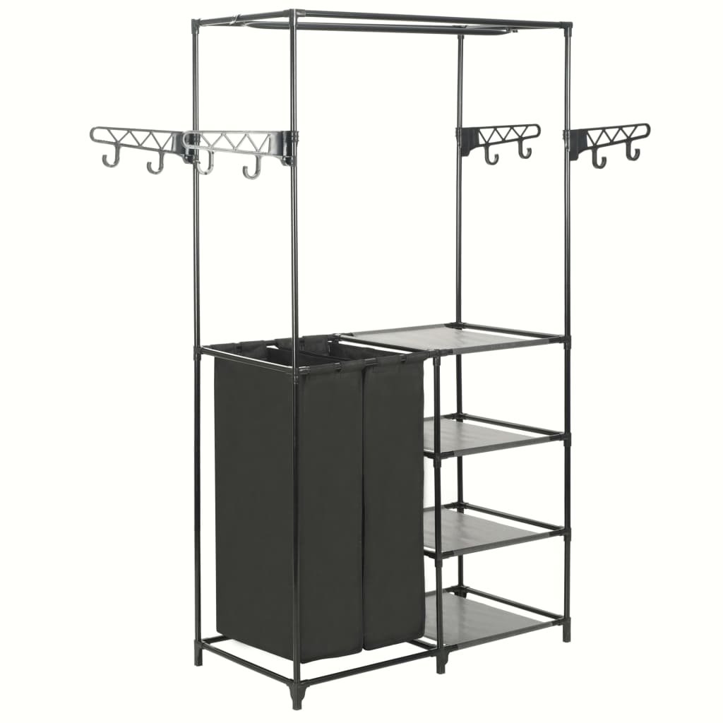 Clothes Rack Black Powder-coated steel, Non-woven fabric