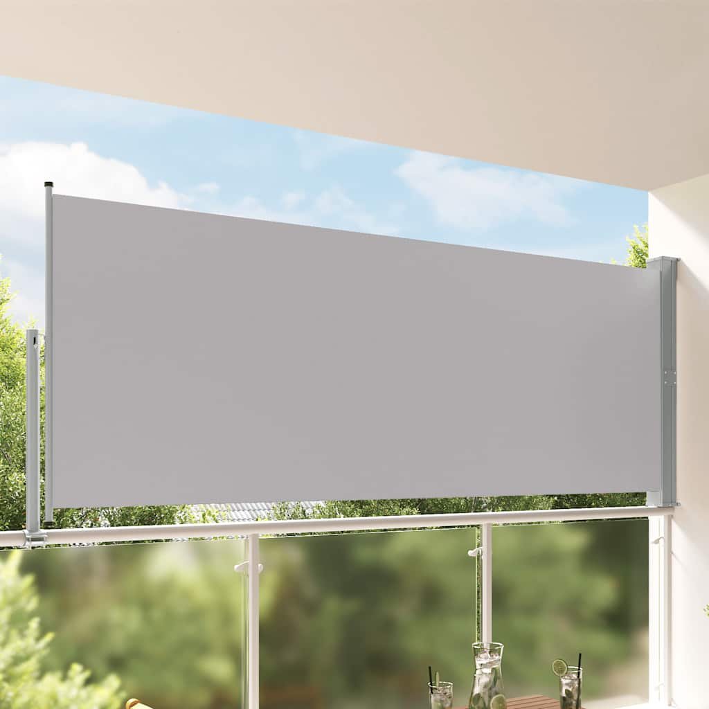 Patio Retractable Side Awning 140 x 300 cm Grey