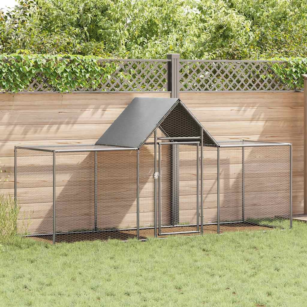 Chicken Coop Silver Galvanized steel Large