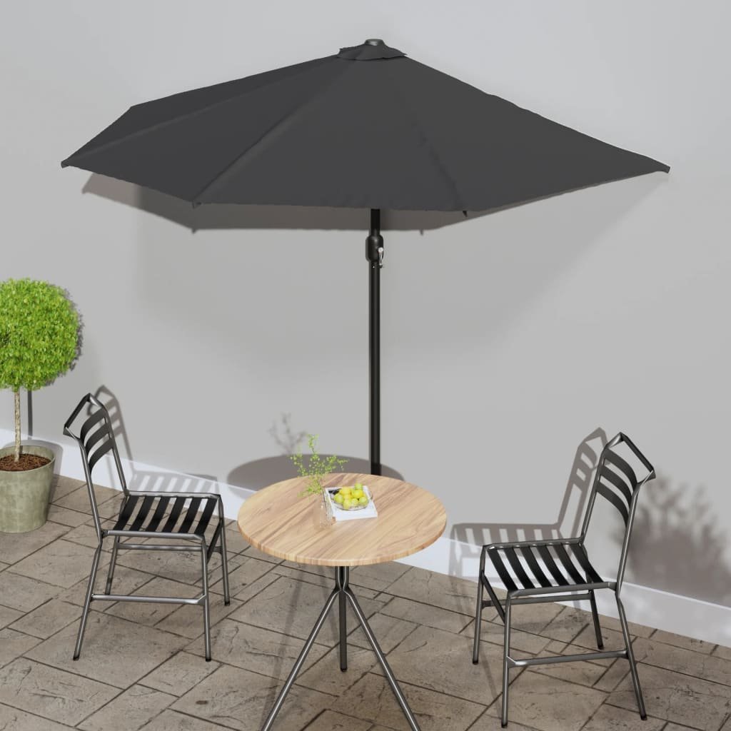 Garden Parasol with Aluminum Pole Anthracite 106.3"x56.7" Half