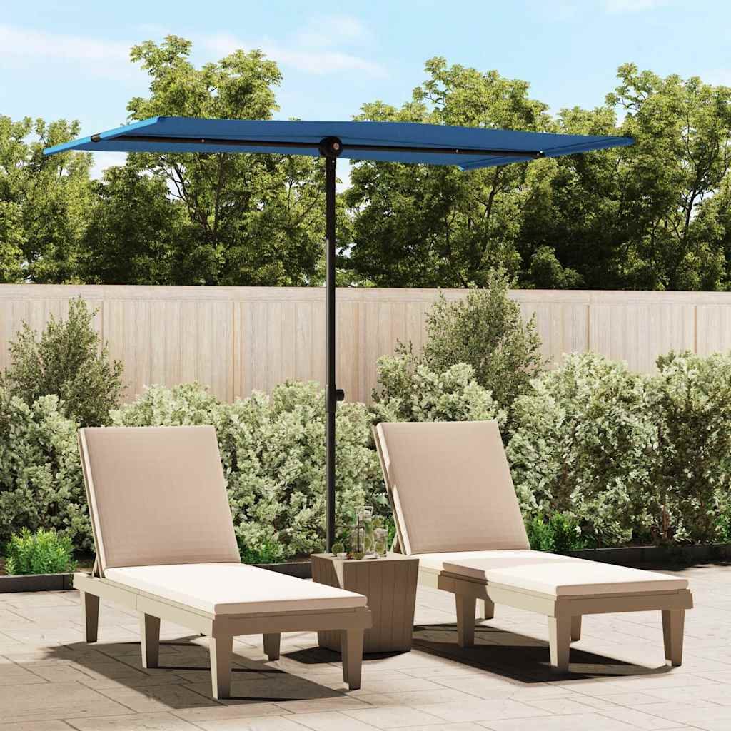 Garden Parasol | Azure Blue | Aluminium, Polyester | 2x1.5 meters