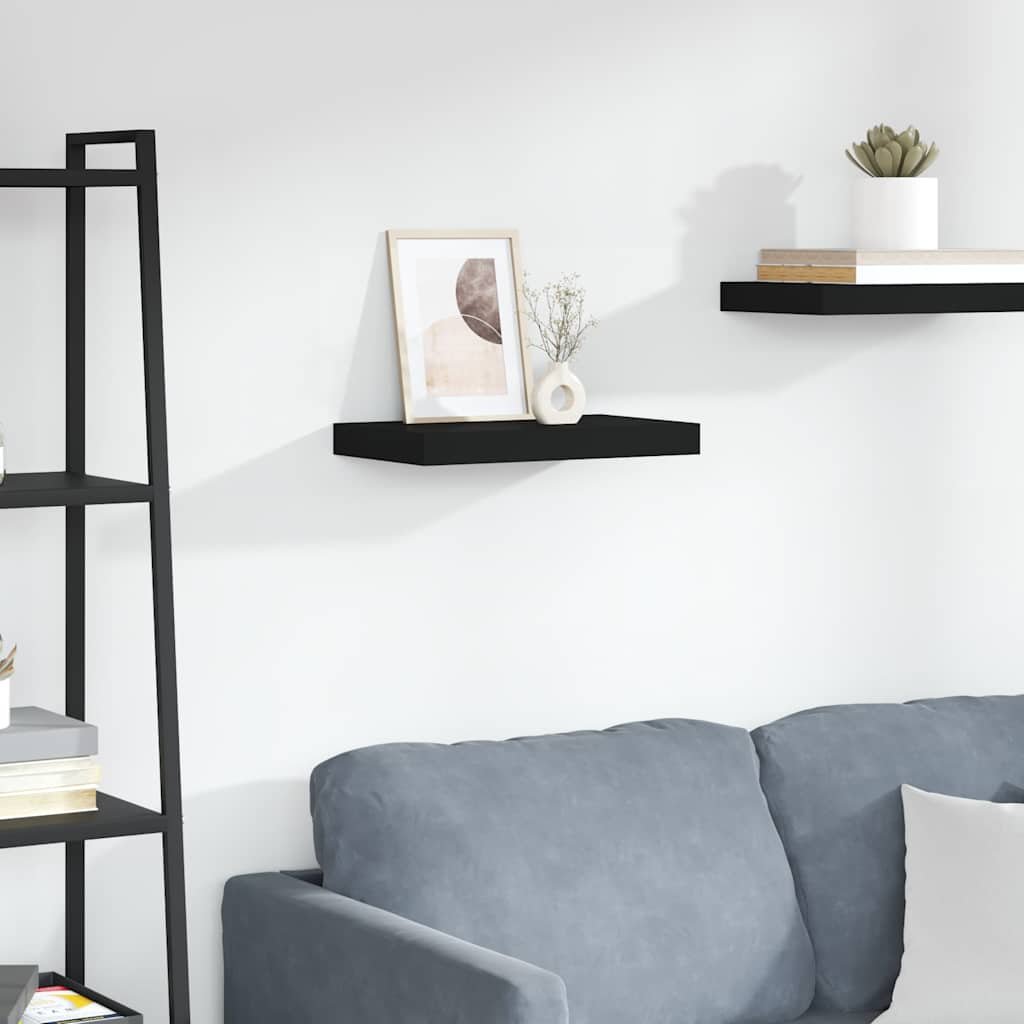 Floating Wall Shelf Black 40x23x3.8 cm MDF