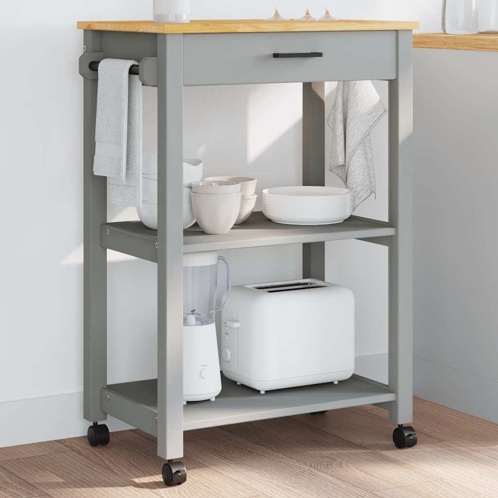 Kitchen Trolley MONZA 23.6"x15.7"x34.8" Solid Wood Pine