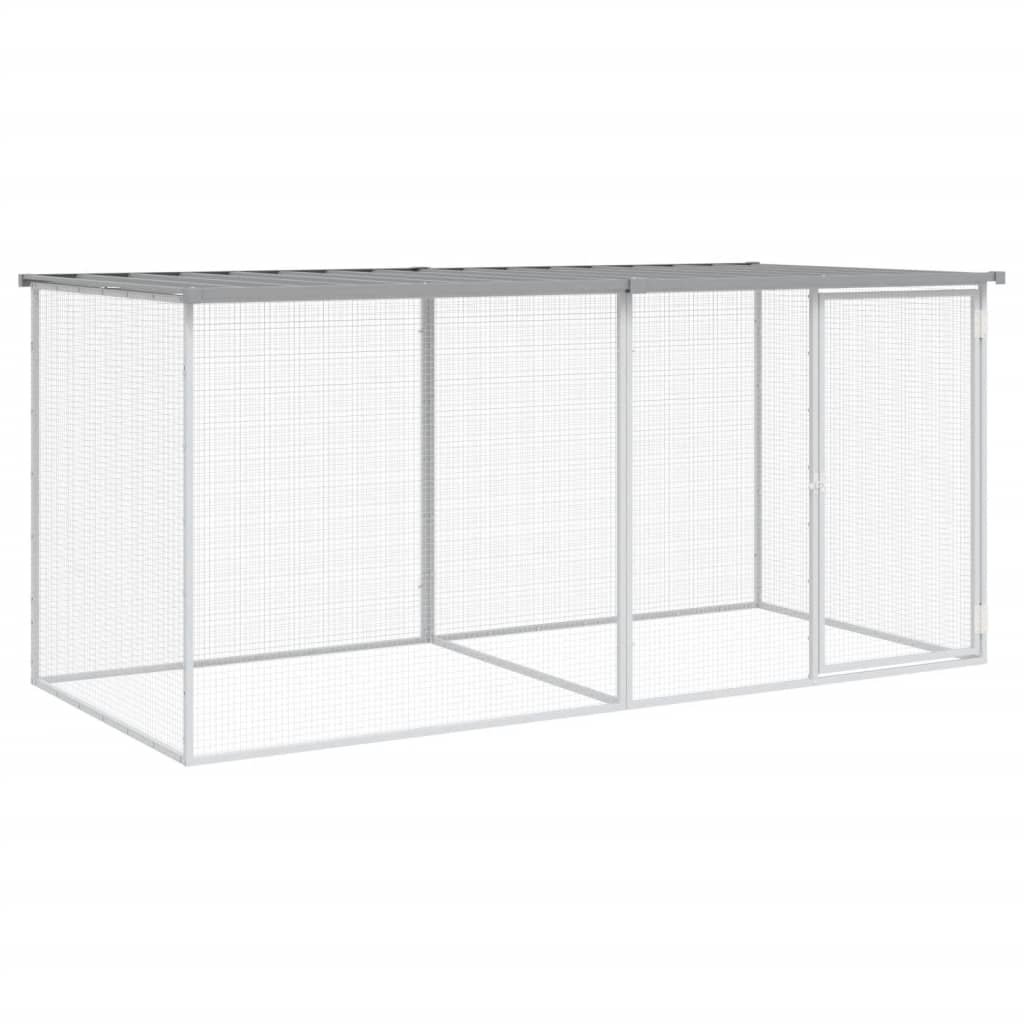 Chicken Cage with Roof Light Grey 79.9x38.6x35.4" Galvanised Steel