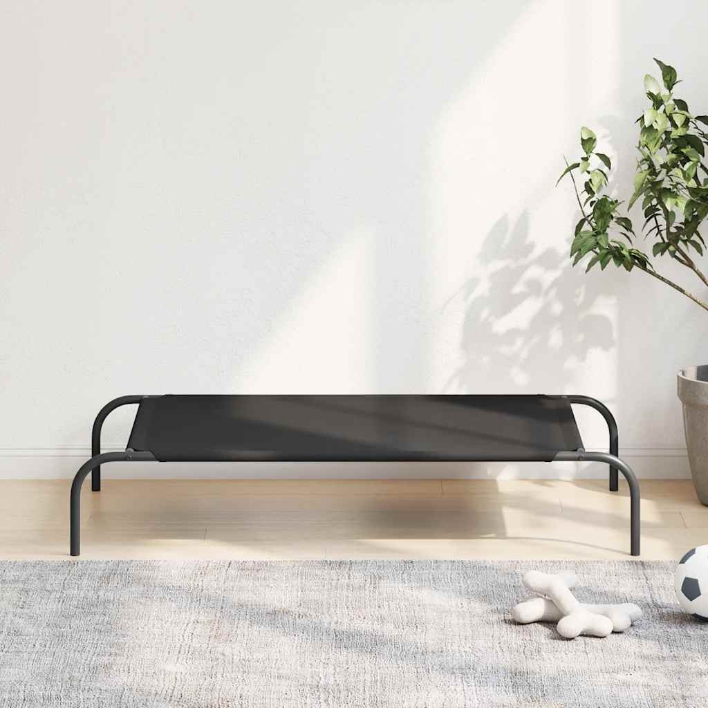 Elevated Dog Bed Black 43.3"x25.6"x7.9" Oxford Fabric and Steel