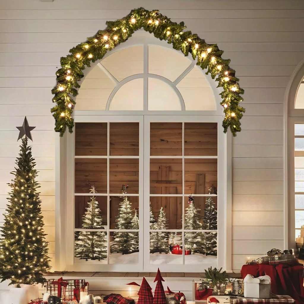 Christmas Garland with LED Lights 16 ft