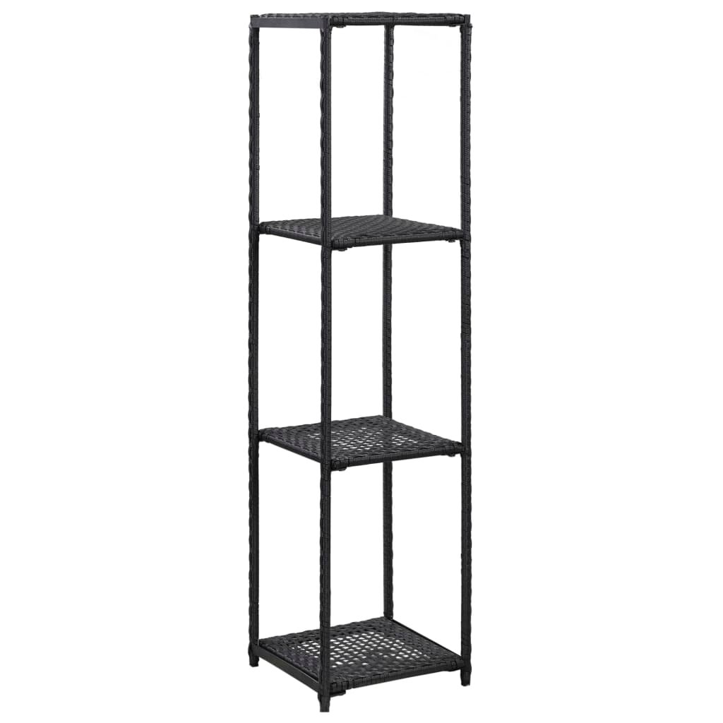 Storage Shelf | Black | Poly Rattan | 30x30x120 cm | Storage Shelf