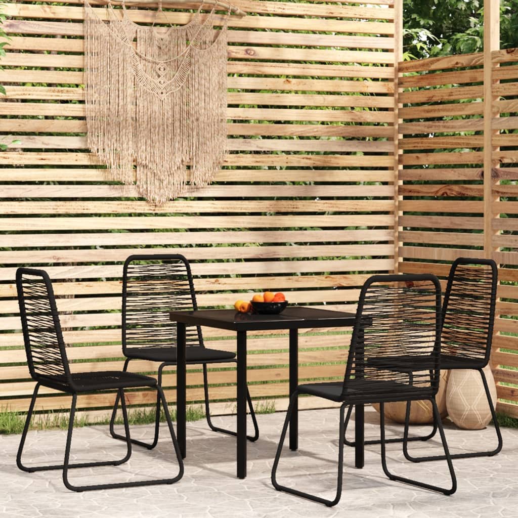 Garden Dining Set | Black | Powder-coated steel | Standard