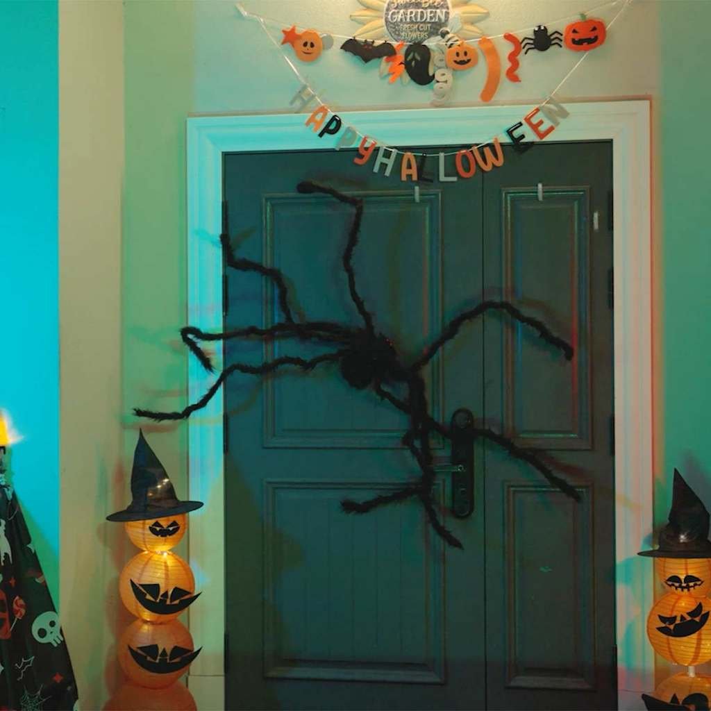 Halloween Spider Decoration 3 pcs Black 200 cm