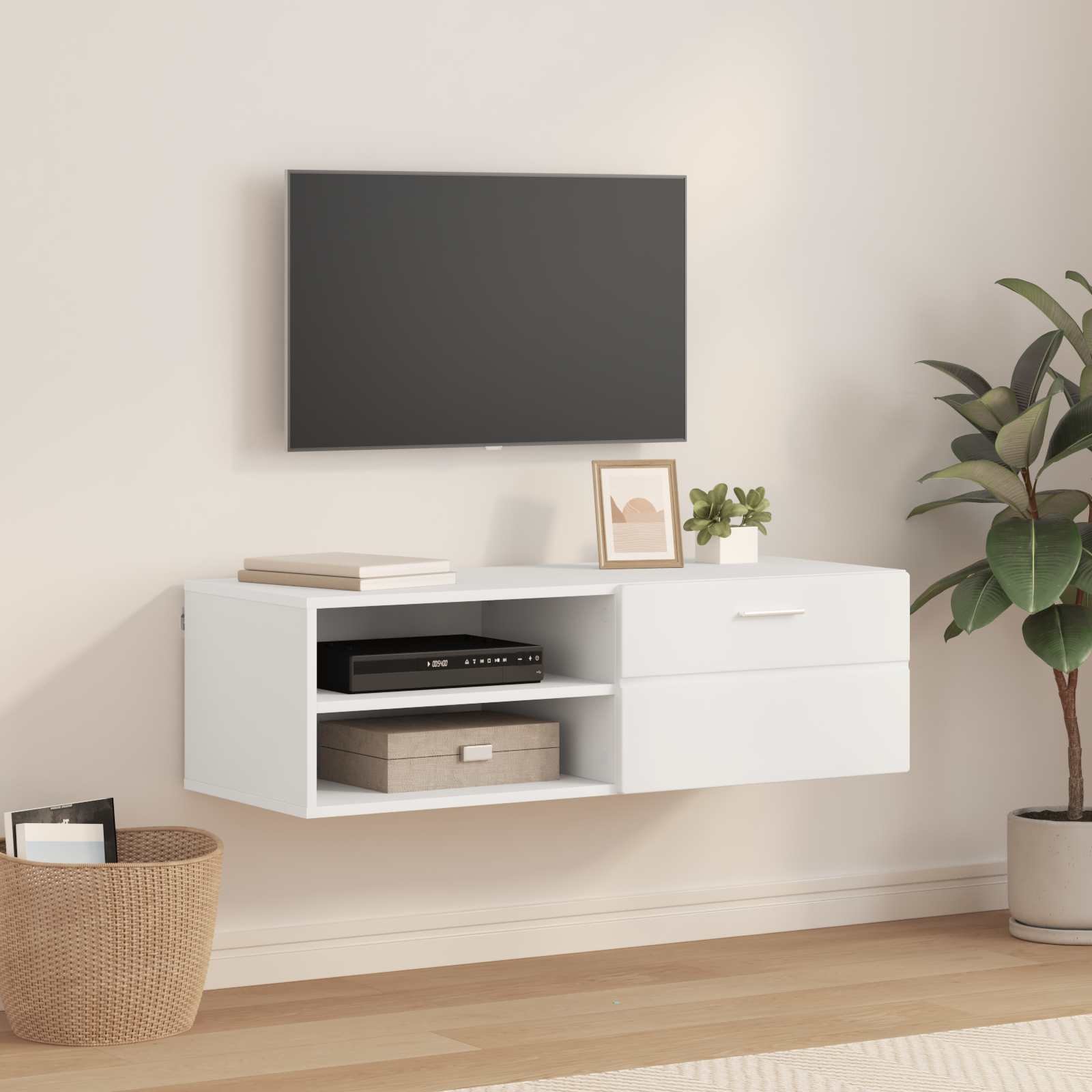 Wooden Cabinet 100.5 x 39 x 30 cm White Engineered Wood