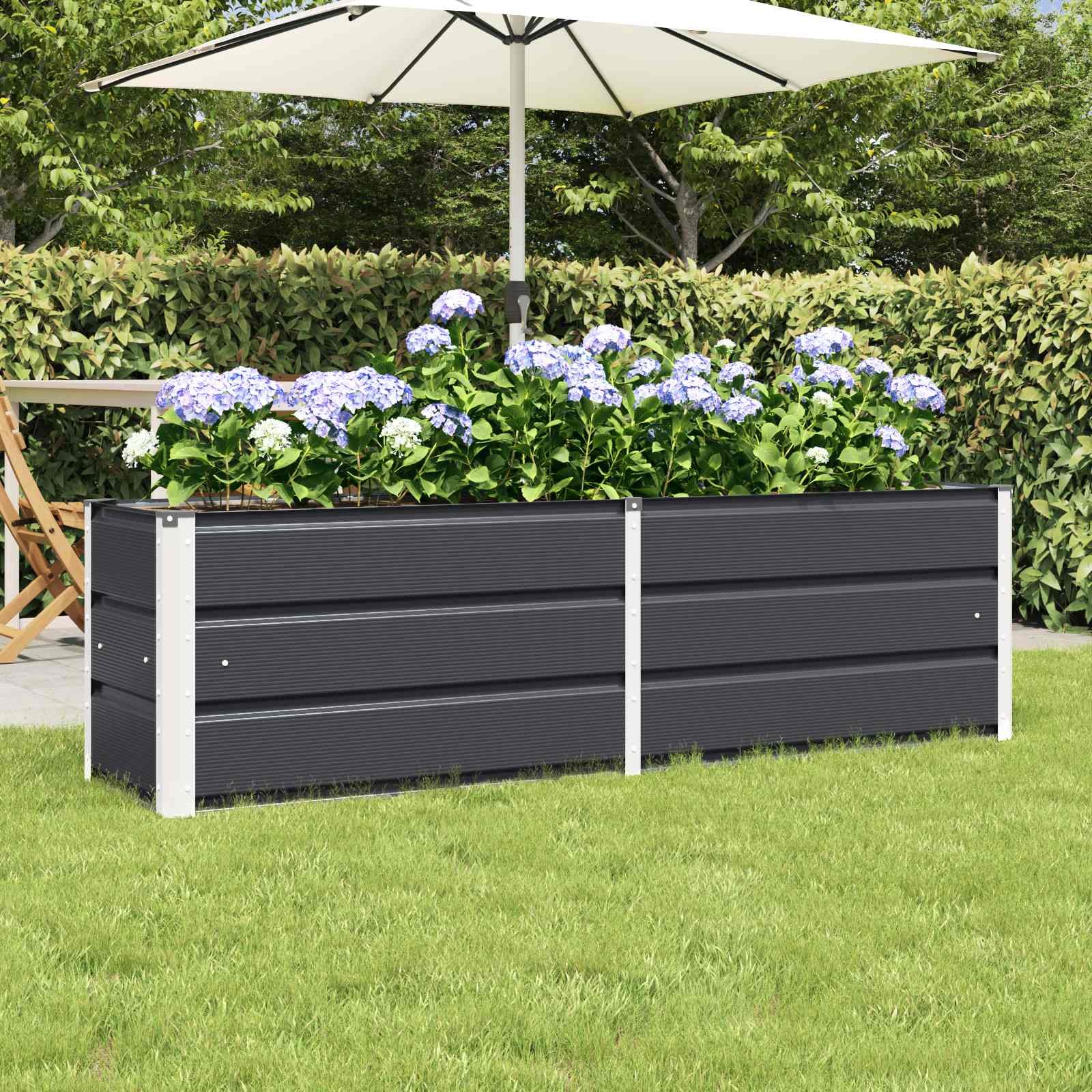 Planter Anthracite 62.99 x 15.75 x 17.72 in Steel