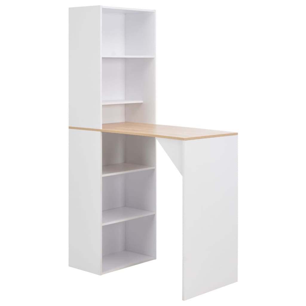 Bar Table White, Natural Engineered wood 45.3 x 23.2 x 78.7 in