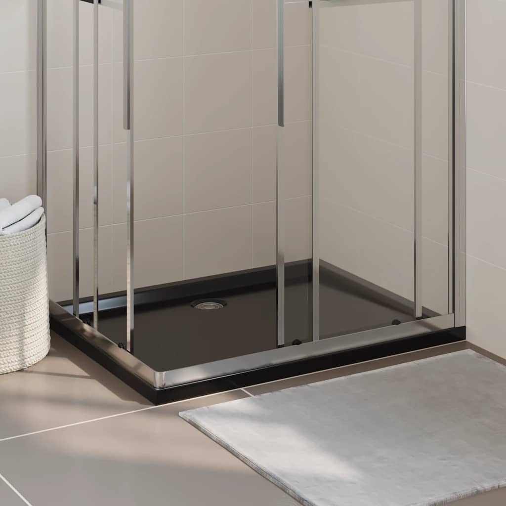 Rectangular ABS Shower Base Tray Black 31.5"x39.4"