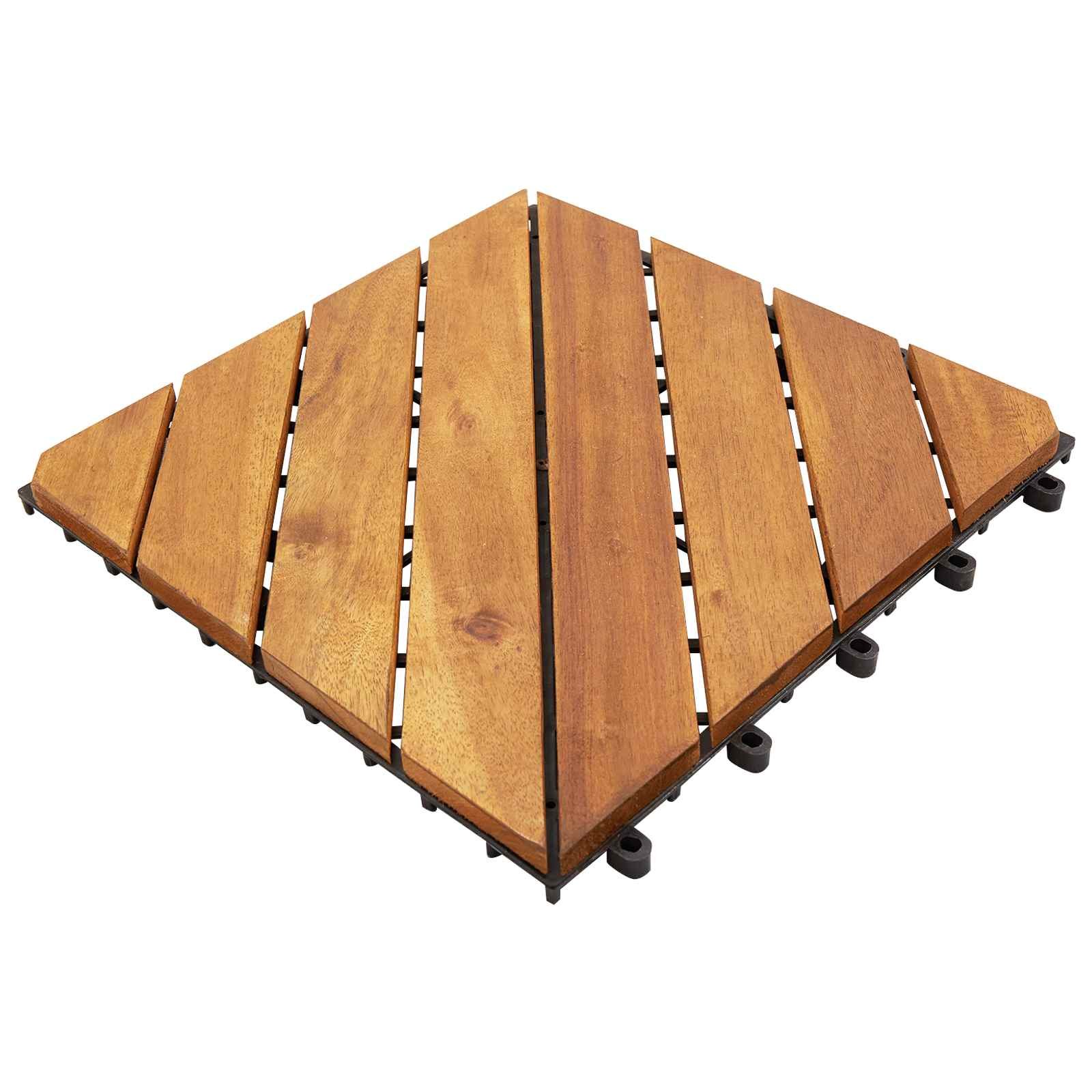Decking Tile 20 pcs Brown 11.81 x 11.81 in Acacia Hardwood