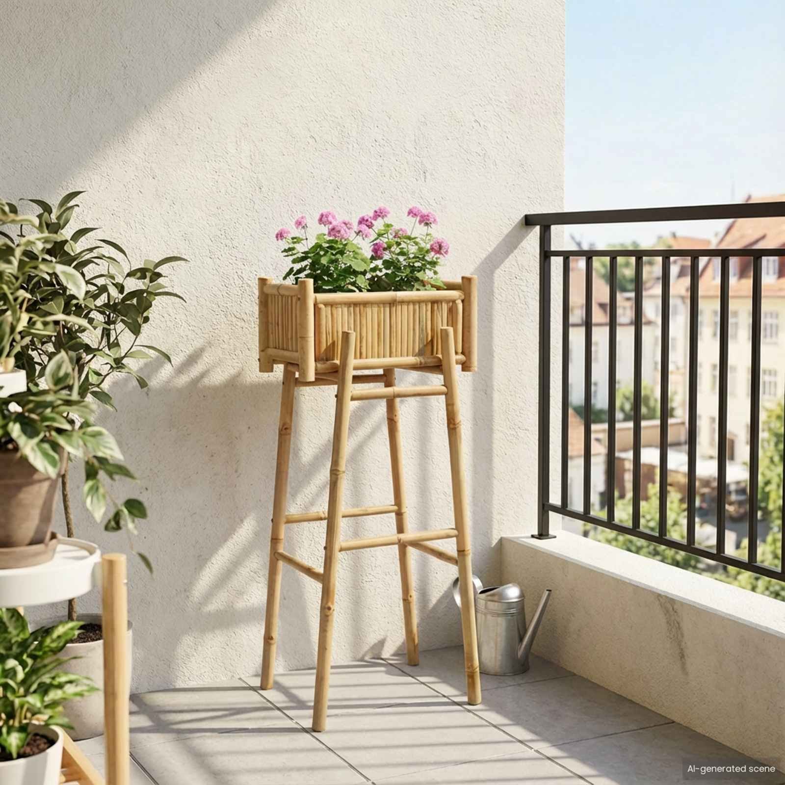 Garden Planter with Holder Natural 19.69 x 14.96 x 44.88 in
