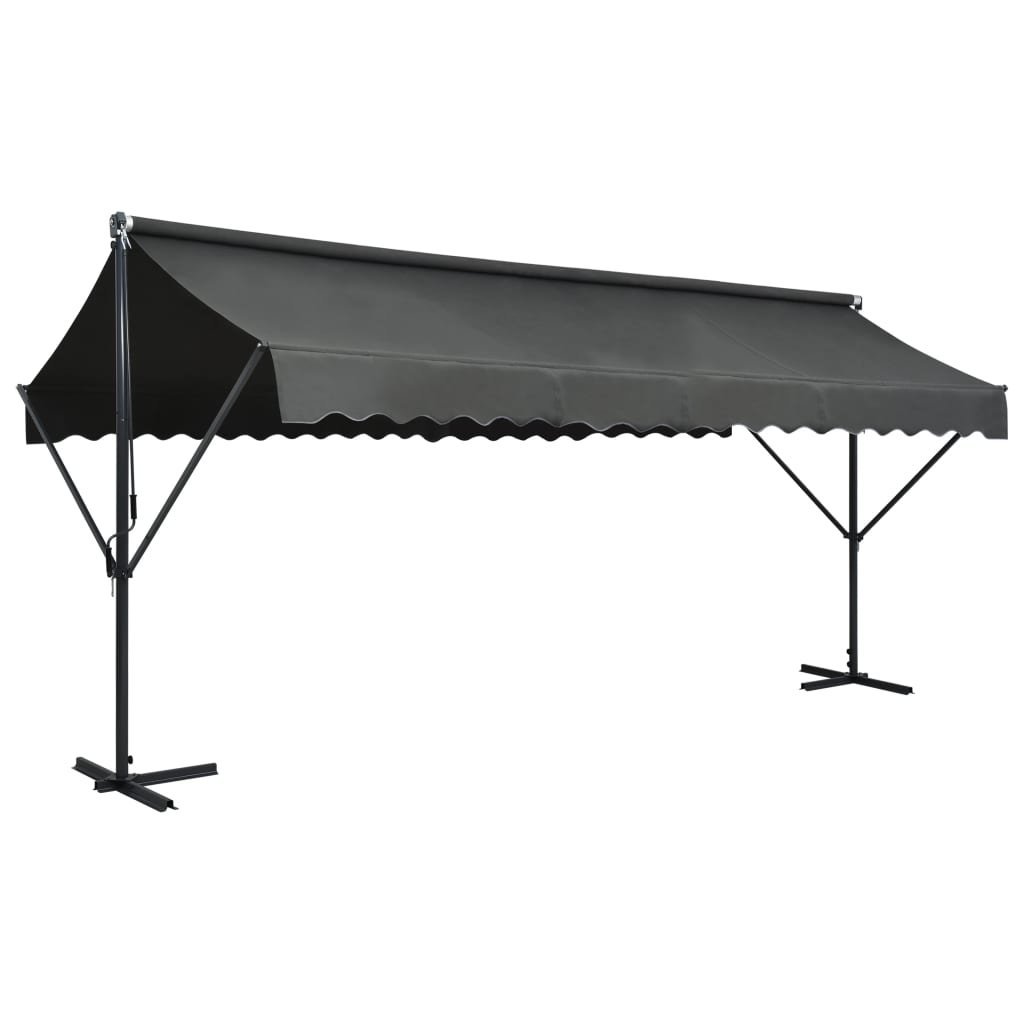 Awning Anthracite Powder-coated steel, 100% polyester 197 x 118 in