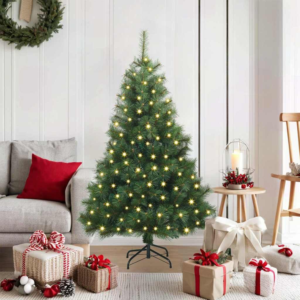 Artificial Christmas Tree with 150 LEDs Green 120 cm PE and PVC