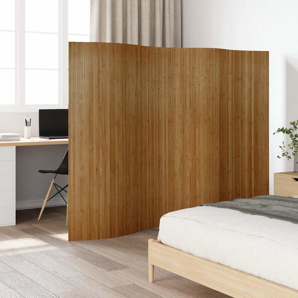 Room Divider Brown Width 250 cm Height 165 cm Bamboo