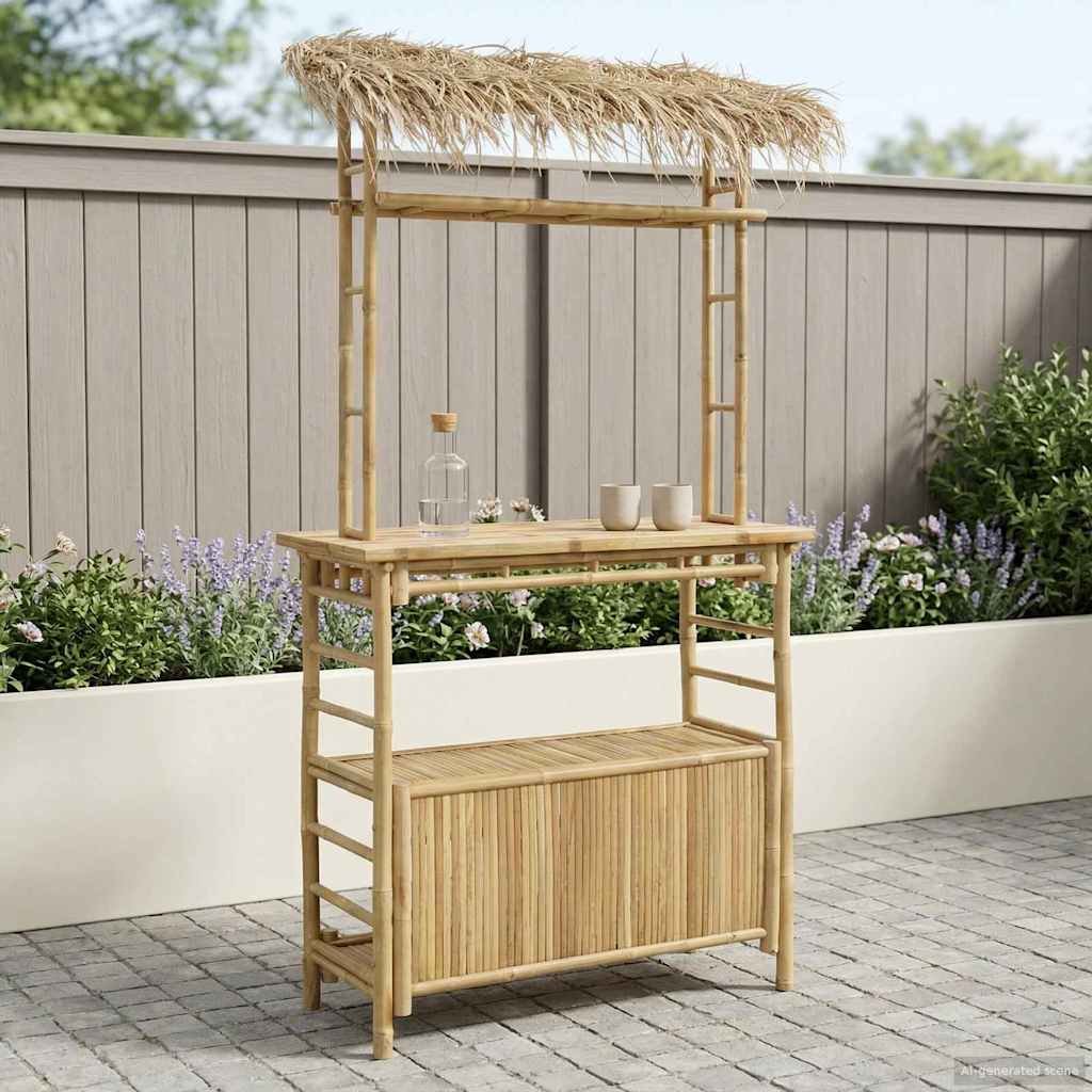 Outdoor Bar Table Natural 110 x 50 x 209 cm Bamboo