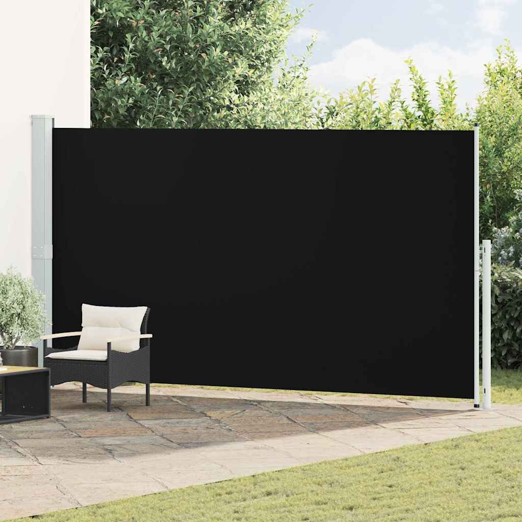 Patio Retractable Side Awning 200x500 cm Black
