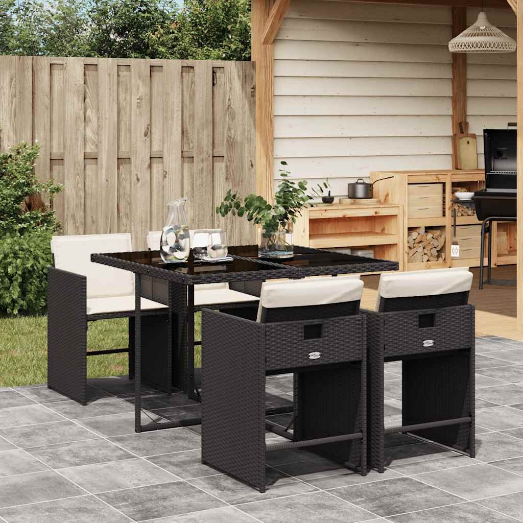 Garden Dining Set | Black and cream white