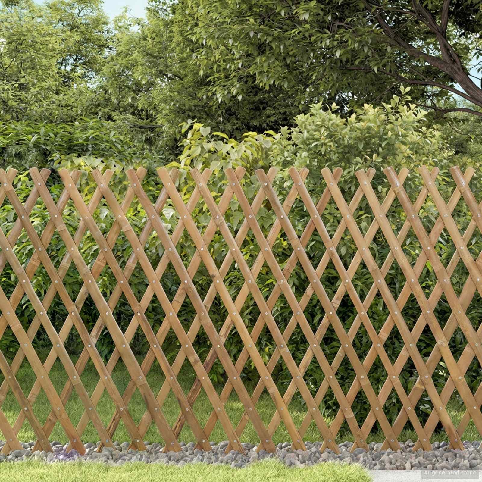 Expandable Trellis Fence 2 pcs Light Brown 100 x 105 cm Bamboo