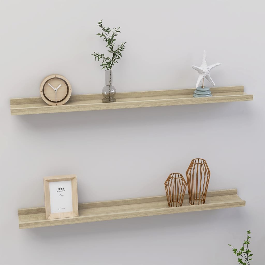 Wall Shelves 2 pcs Sonoma Oak 31.5x3.5x1.2"