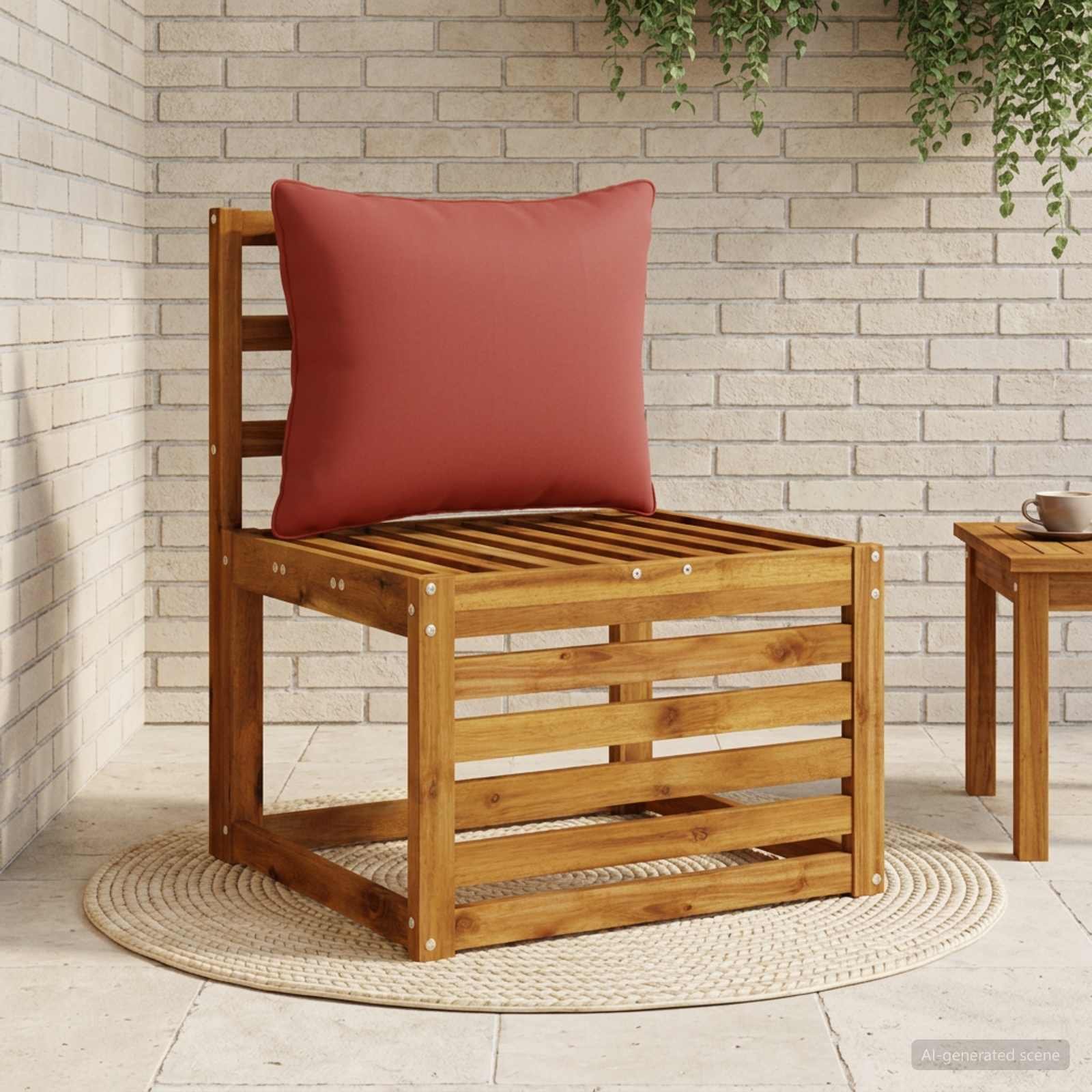 1-Piece Back Cushion PUTTEN 100% Polyester Red 50 x 40 x 15 cm