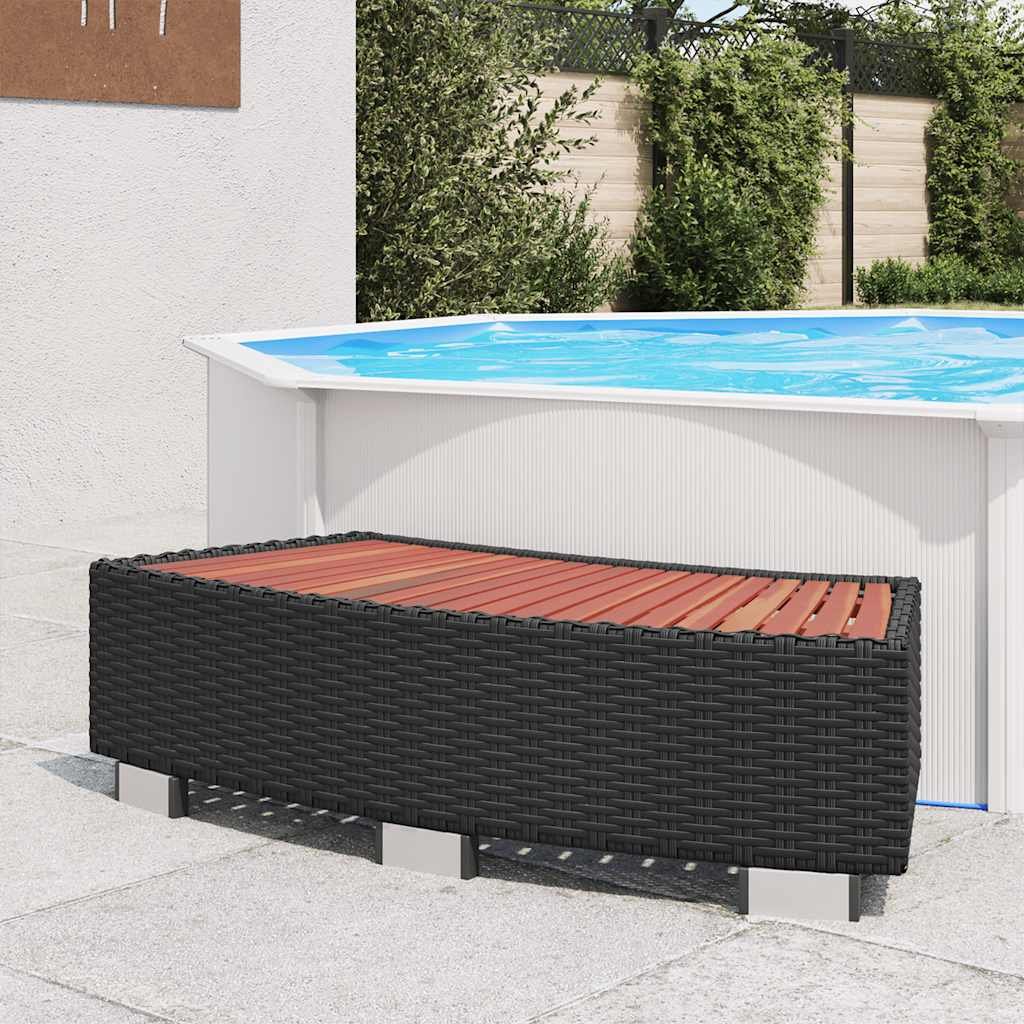 Spa Step Poly Rattan 36.2"x17.7"x9.8" Black