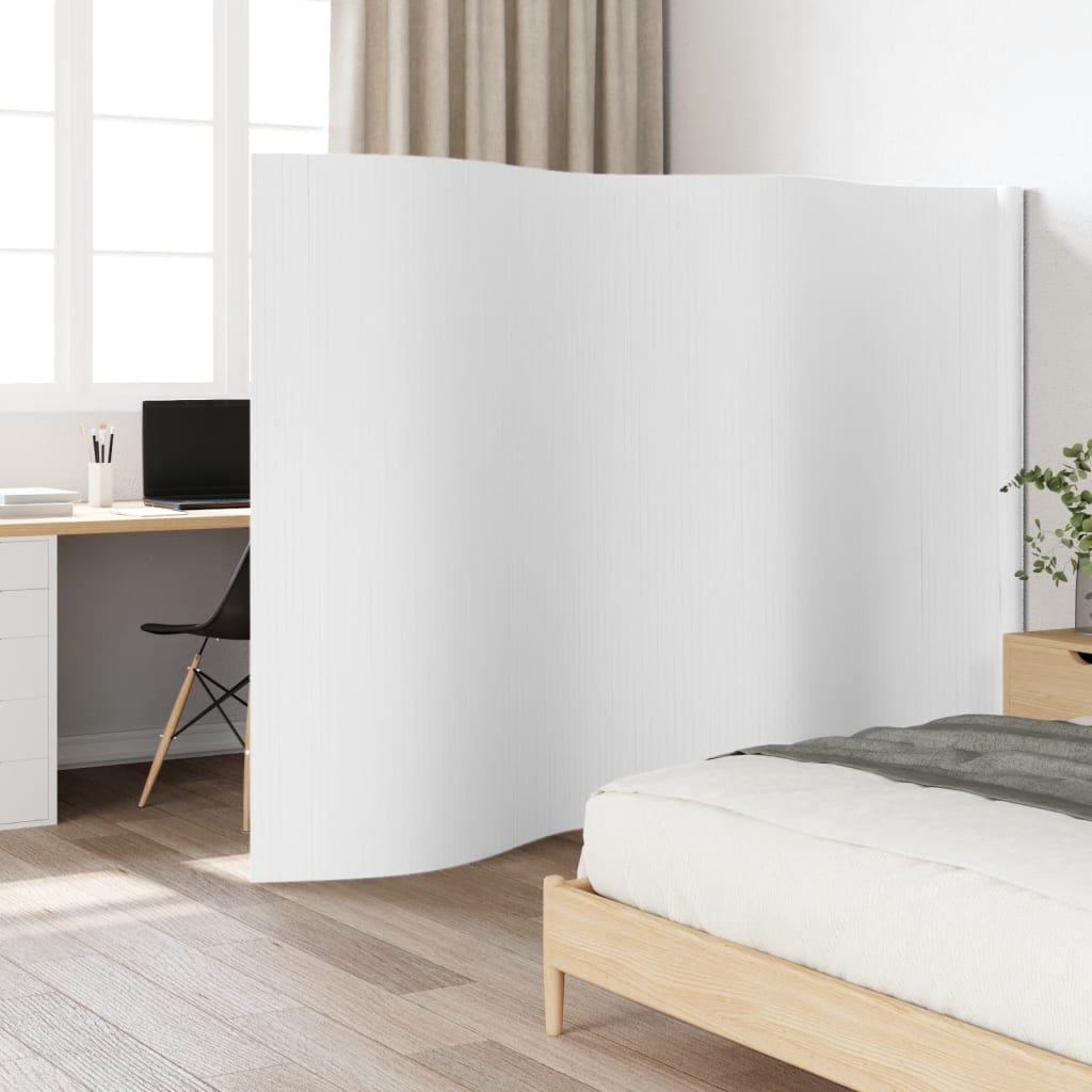 Room Divider White Width 400 cm Height 165 cm Bamboo