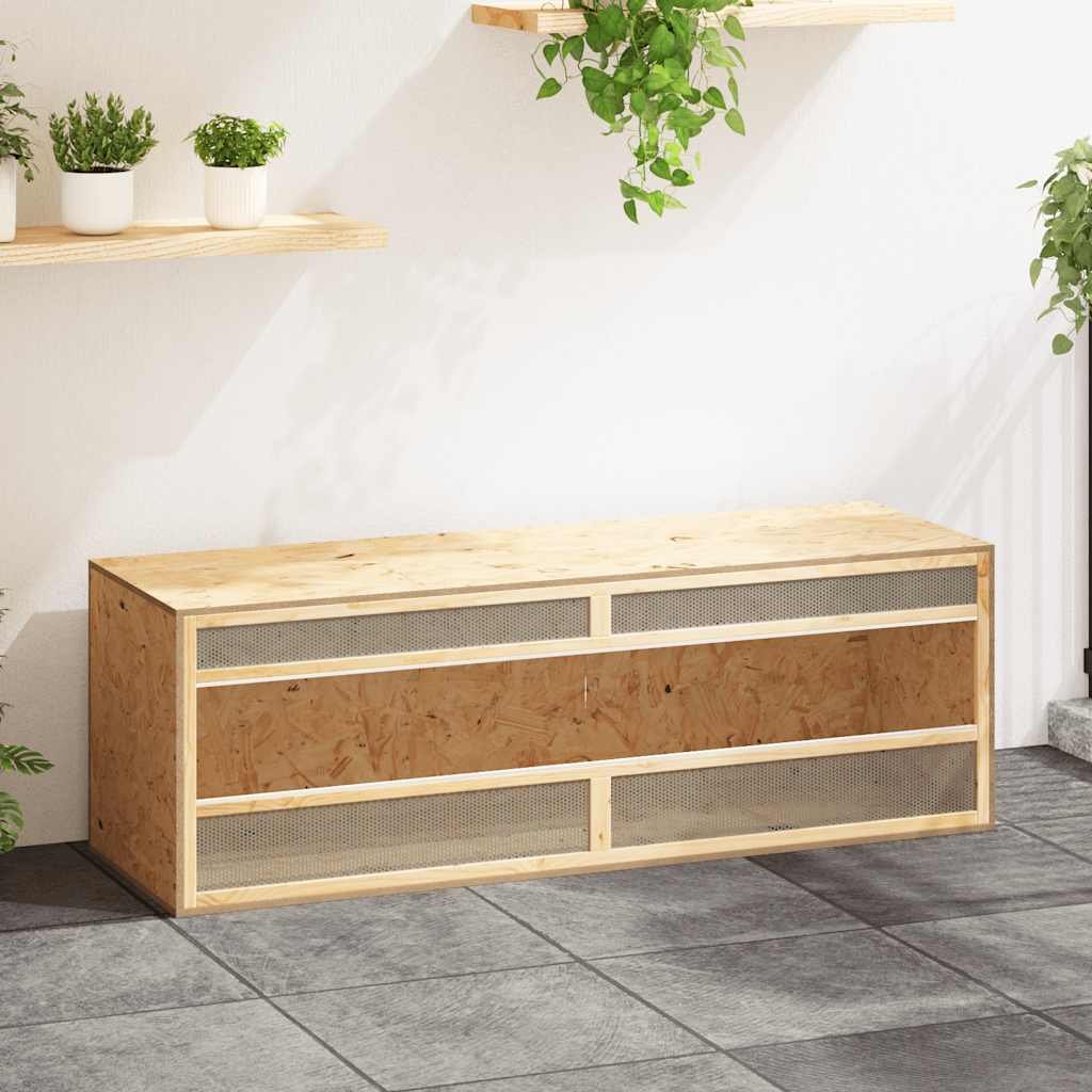 Terrarium | Natural Wood Finish | Engineered wood, Glass, Steel | Large