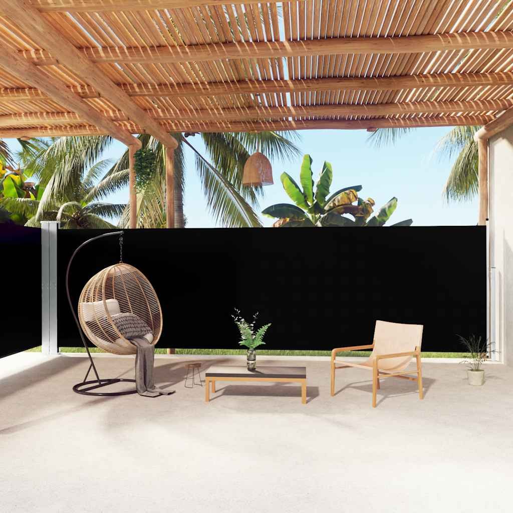Retractable Side Awning Black 180x1000 cm