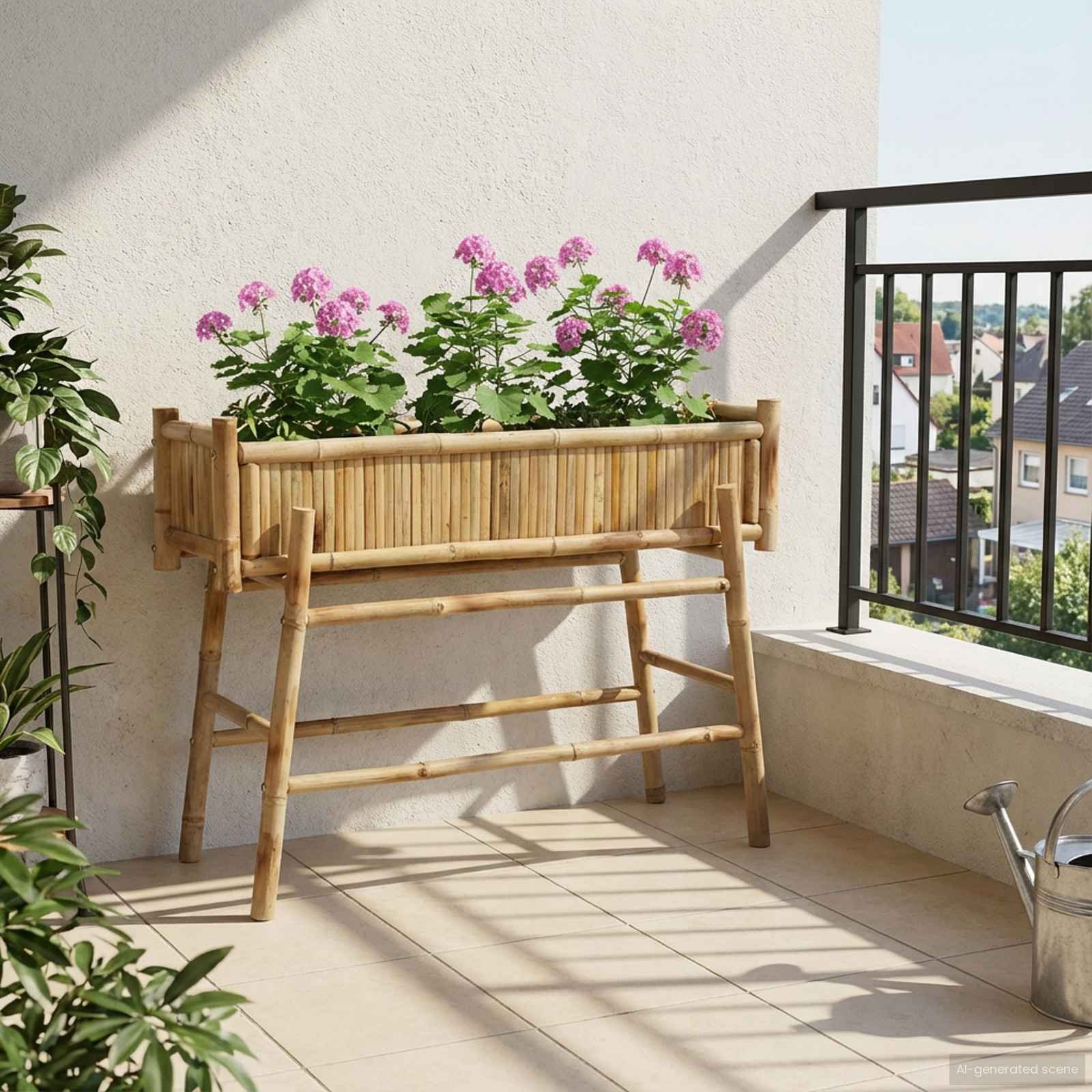 Garden Planter with Holder Natural 39.37 x 14.96 x 29.13 in