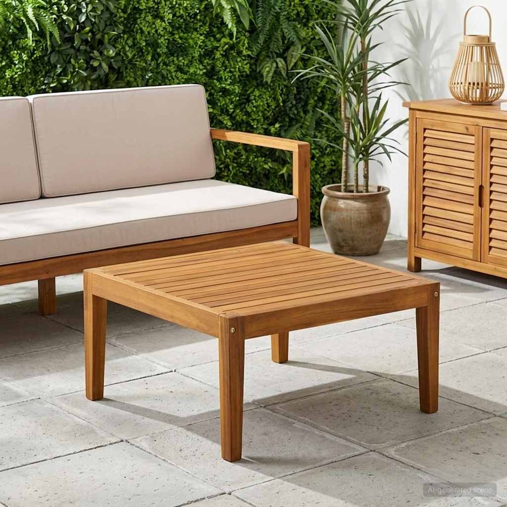 Table Solid Acacia Wood Natural 60 x 60 x 30 cm