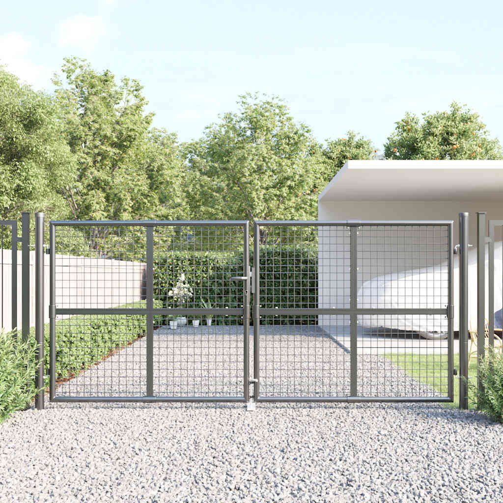 Mesh Garden Gate Anthracite 300x125 cm Galvanised Steel