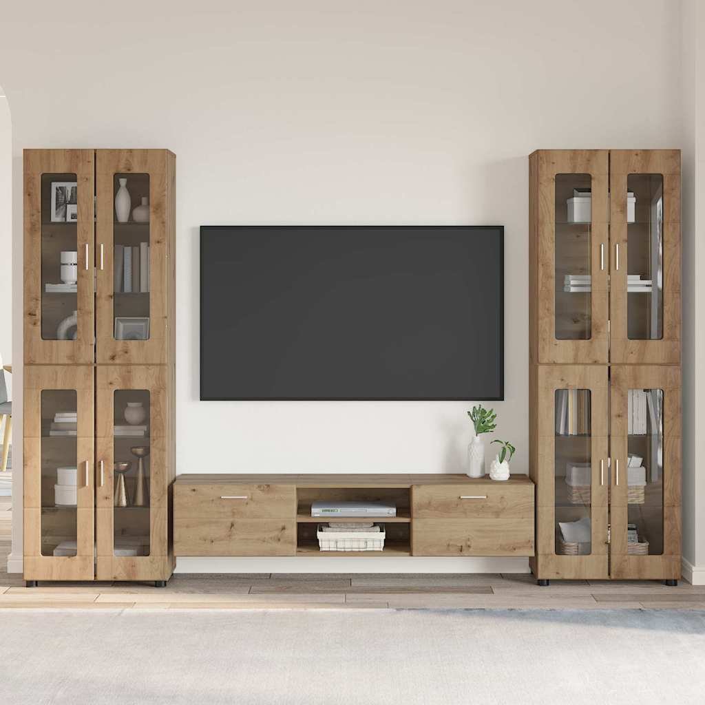 TV Cabinet Set FLORIN 3 pcs Artisan Oak Engineered Wood