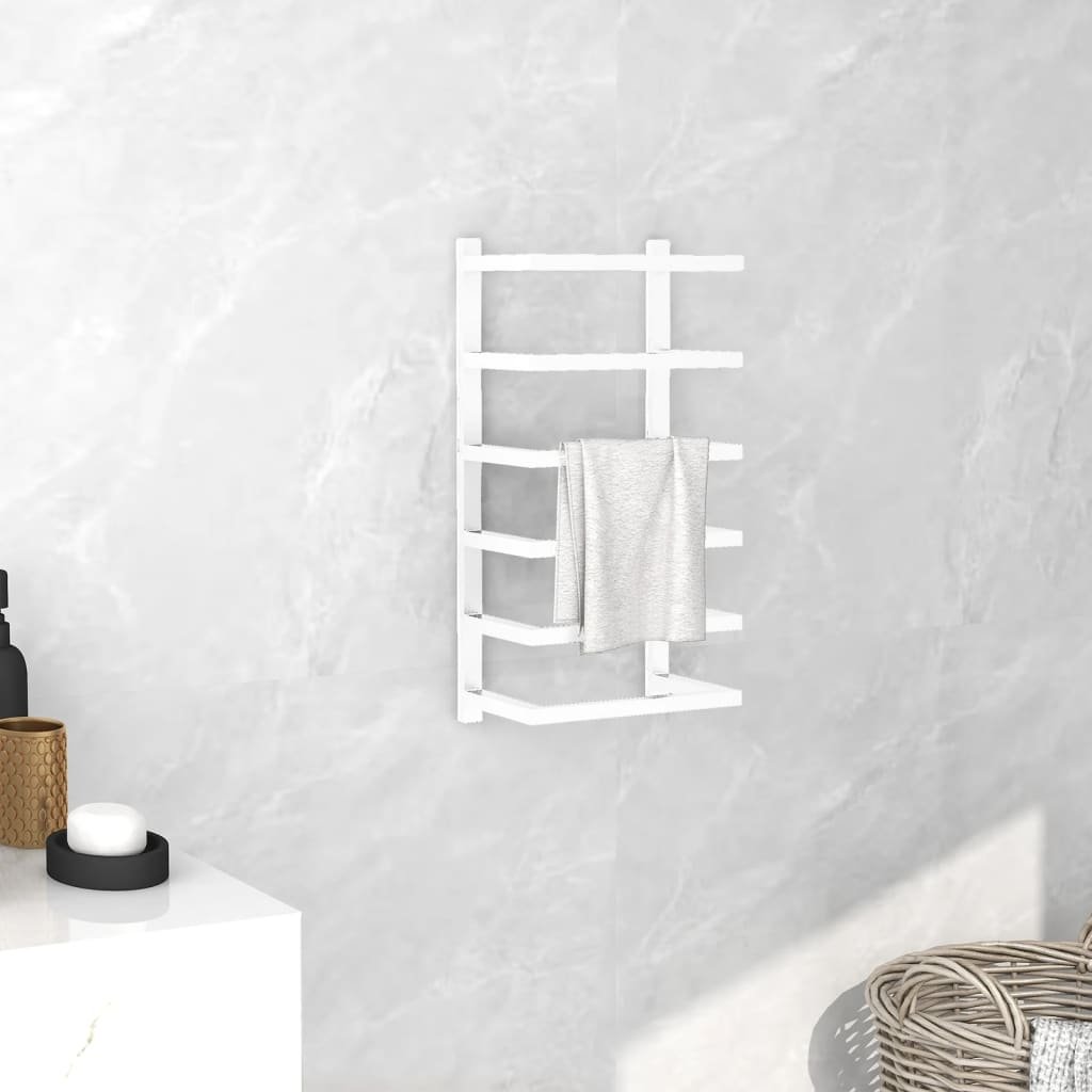 Towel Rack White 24x12x48 cm Steel
