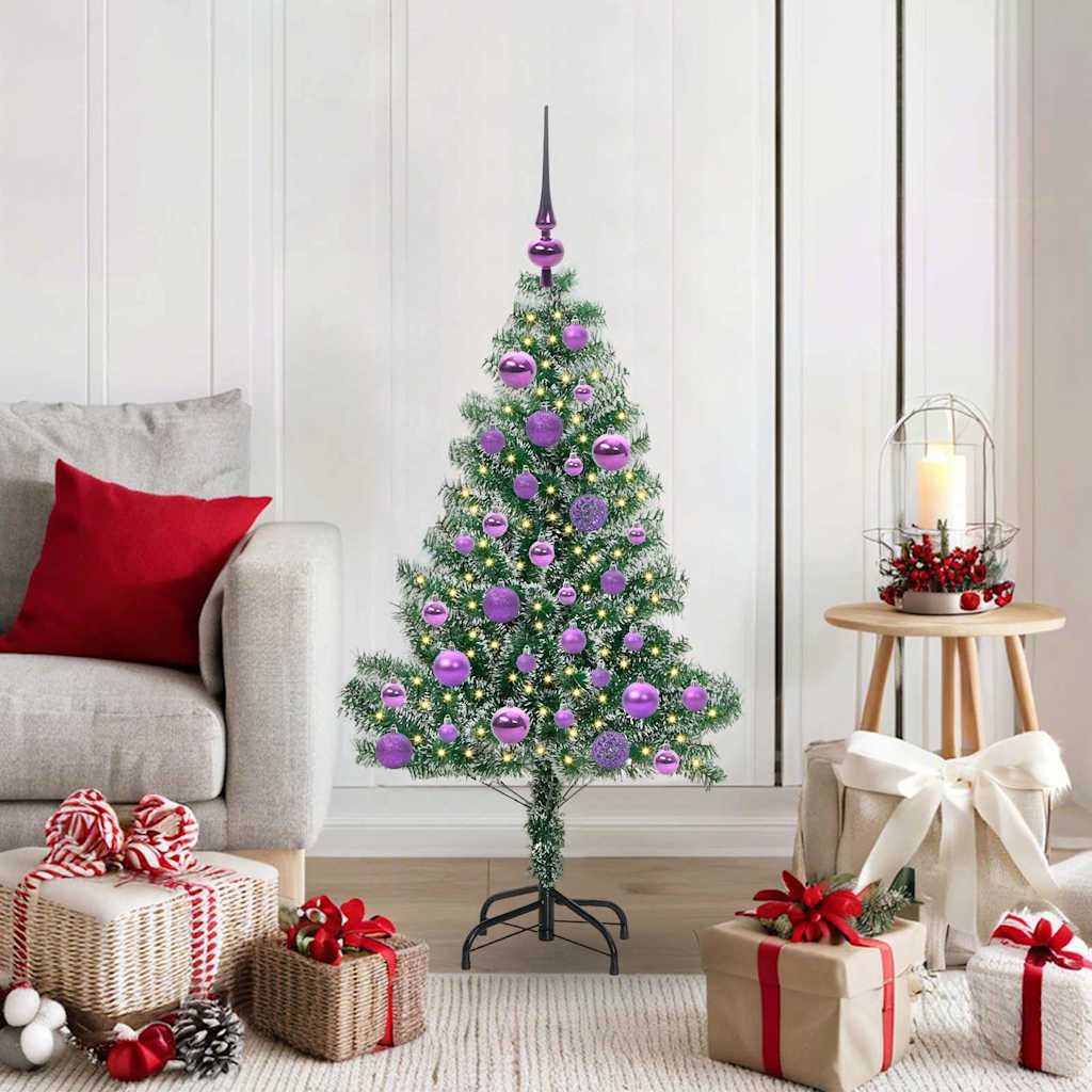 Artificial Christmas Tree Snow Flocked with LED Light 120 cm