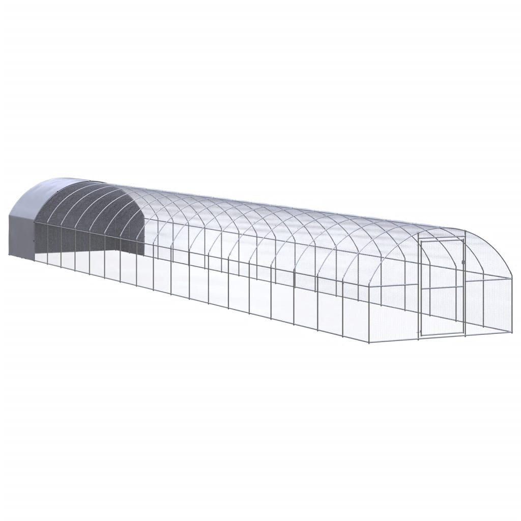 Chicken Coop Silver, Silver Grey Galvanized Steel, Polyethylene