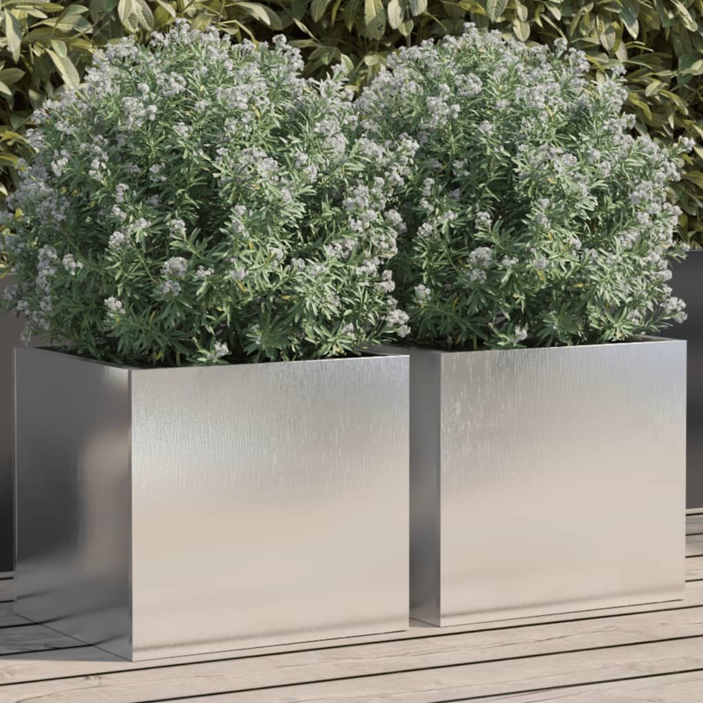 Planters 2 pcs Silver 12.6"x11.8"x11.4" Stainless Steel