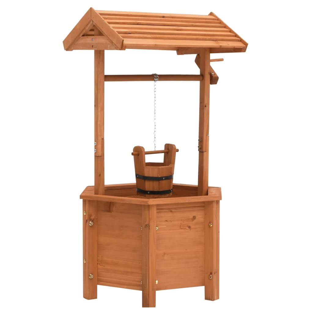 Garden Wishing Well Planter 40x40x84 cm Firwood