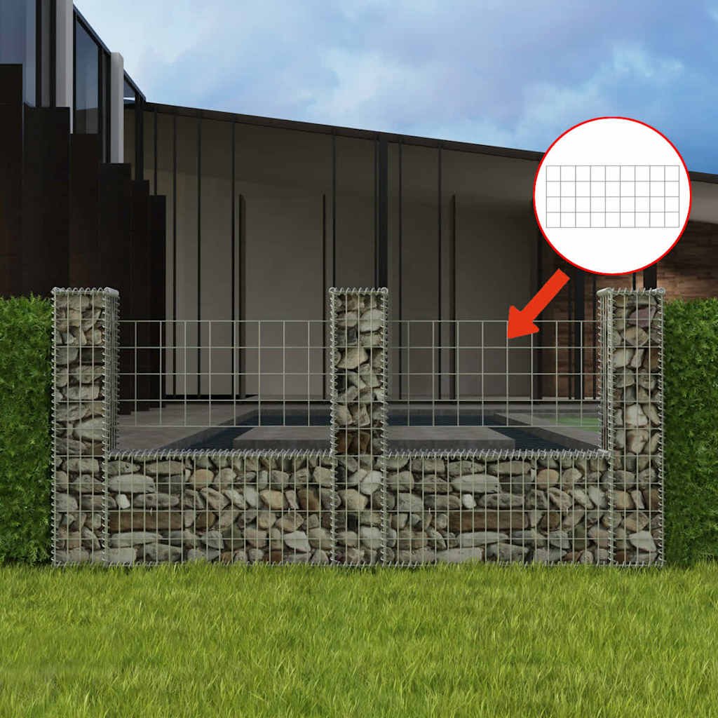 Gabion Basket U-Shape Galvanized Steel 94.5"x7.9x39.4