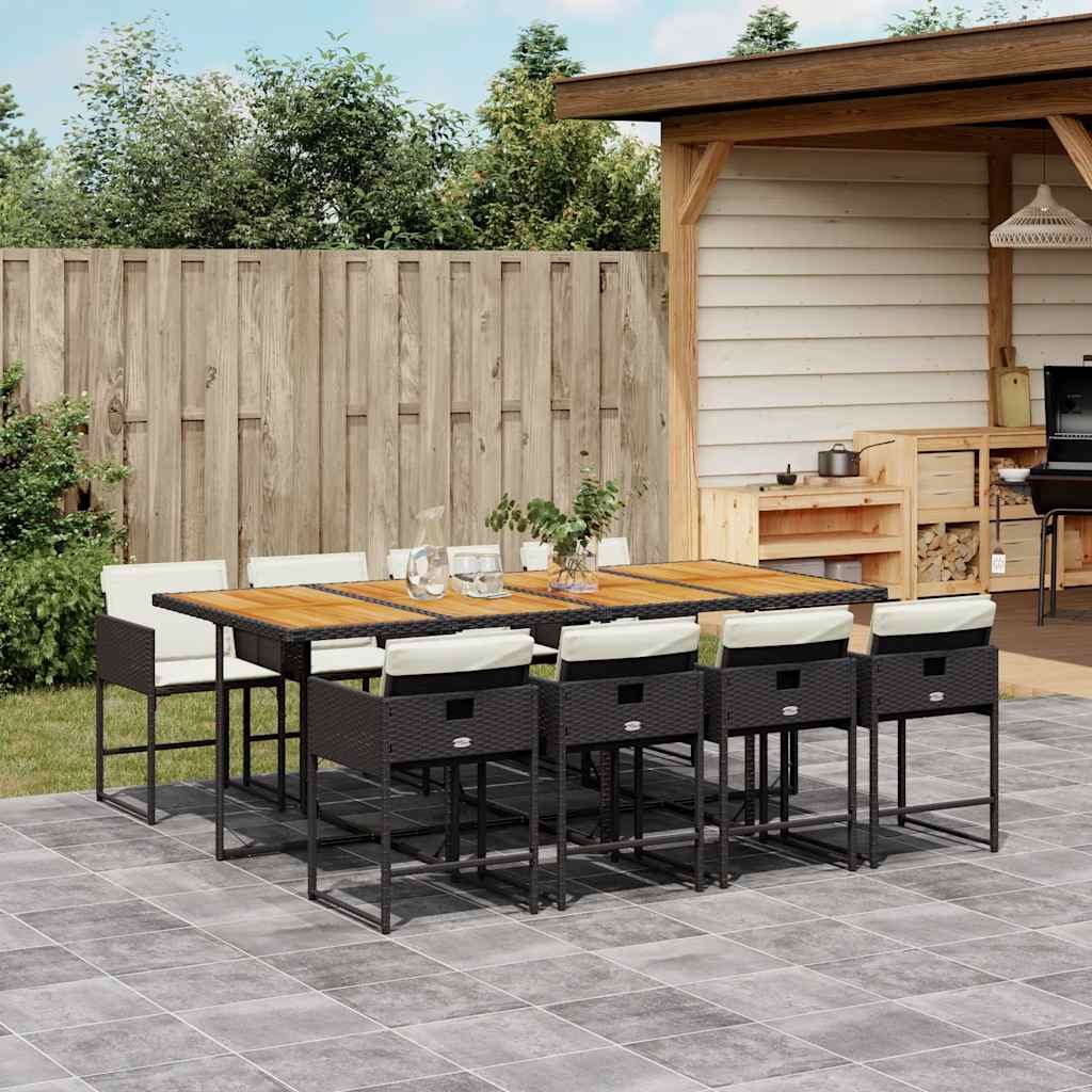 Garden Dining Set | Black and Cream White