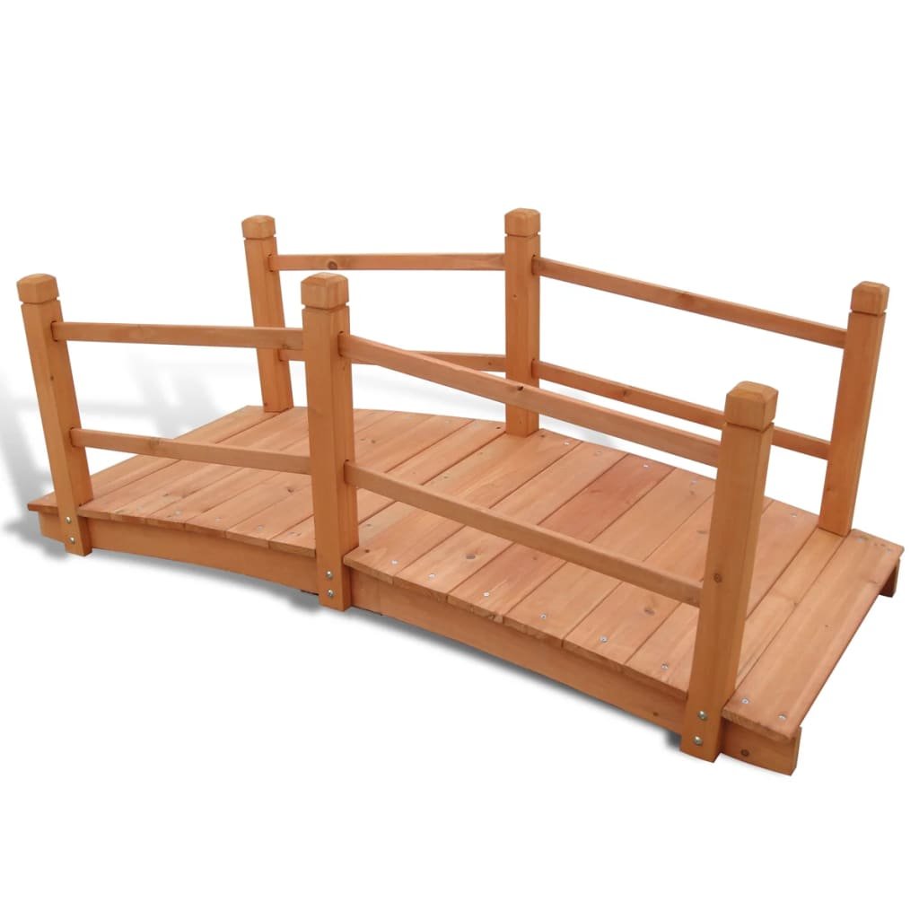 vidaXL Garden Bridge Natural wood Solid wood Medium Durable