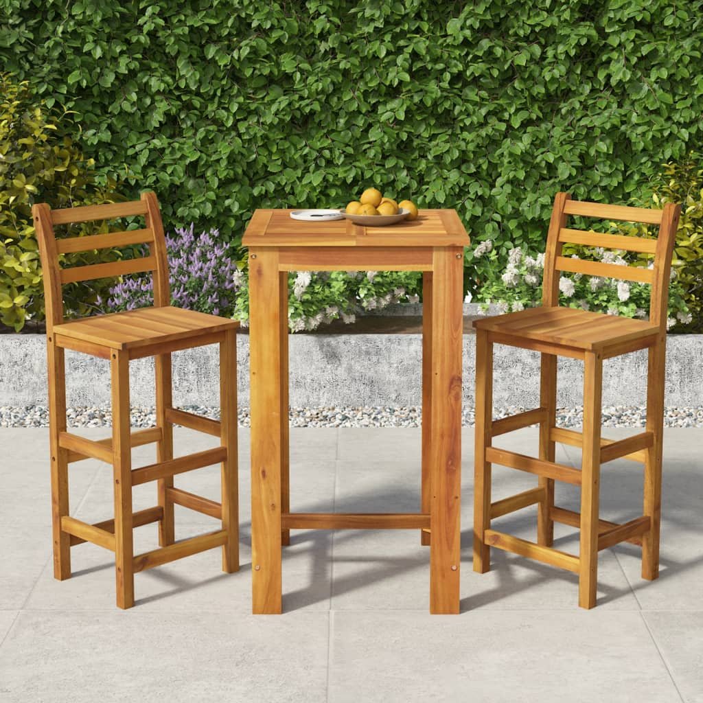 Garden Bar Set Natural wood Solid acacia wood Medium Durable