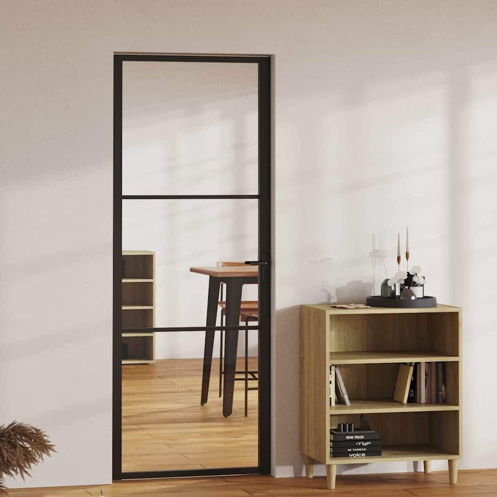 Interior doors Black and Transparent 29.92 x 79.33 in Aluminium