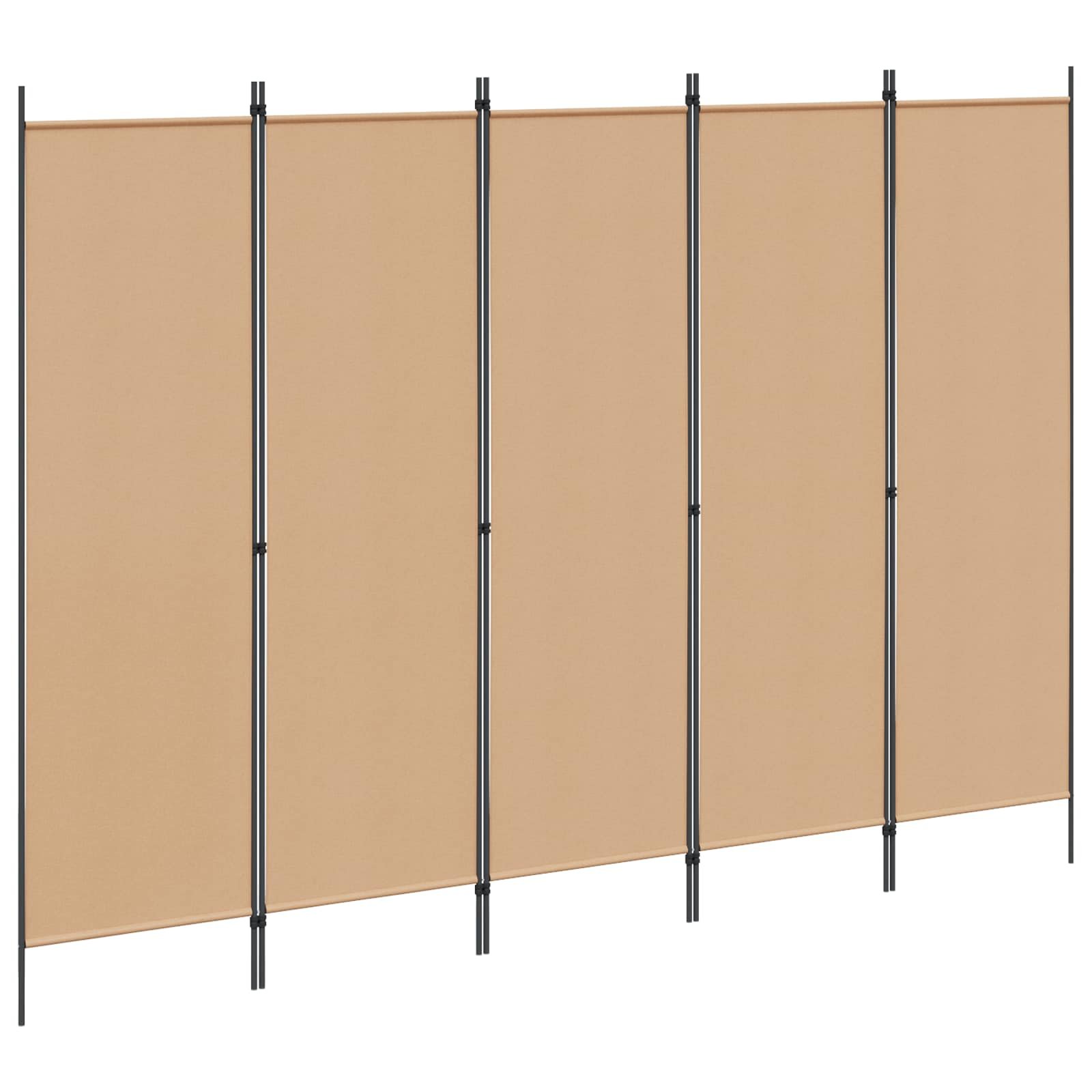 5-Panel Room Divider Beige 98.43 x 70.87 in Fabric